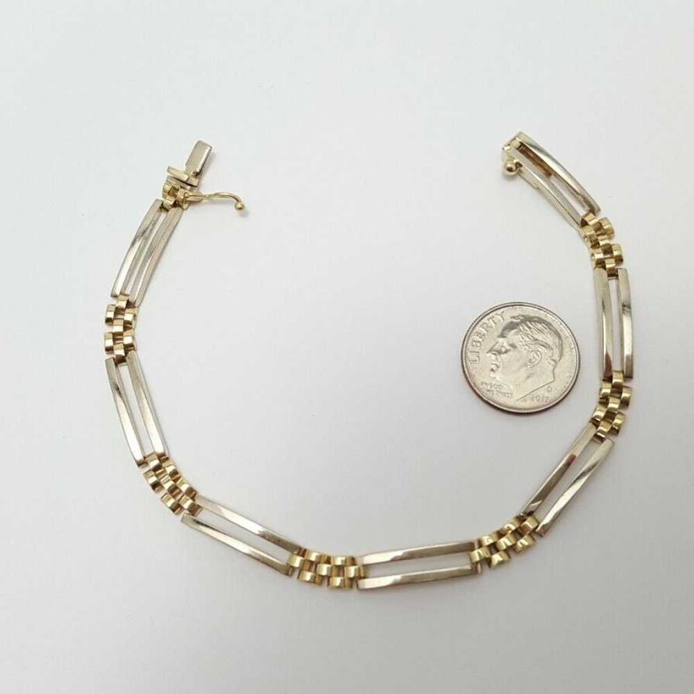 Unique 14k Two Tone Multi Tone Solid Yellow Gold … - image 4